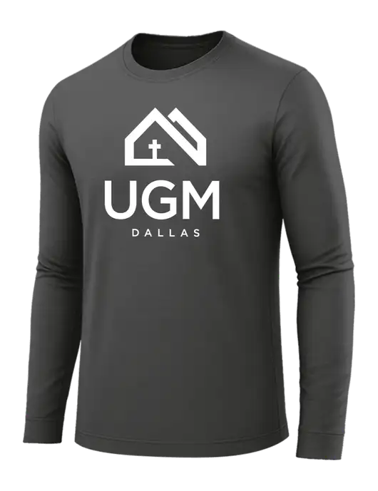 Long Sleeve Dark Grey PosiCharge Competitor Tee w/UGM Logo