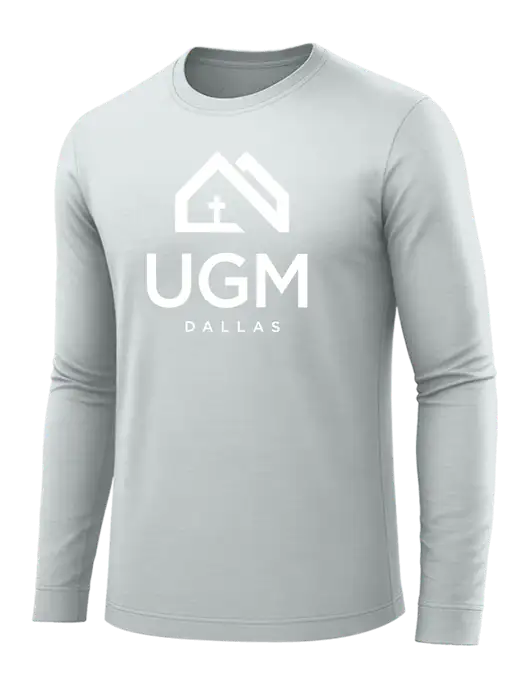 Long Sleeve Light Grey PosiCharge Competitor Tee w/UGM Logo