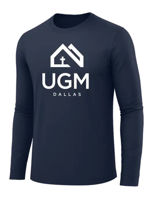Long Sleeve Navy PosiCharge Competitor Tee w/UGM Logo