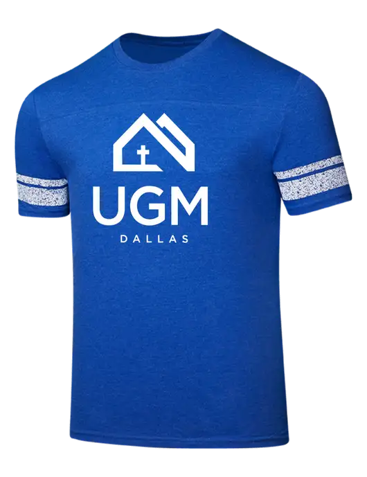 Game Heather True Royal/White 4.5 oz T-Shirt w/UGM Logo