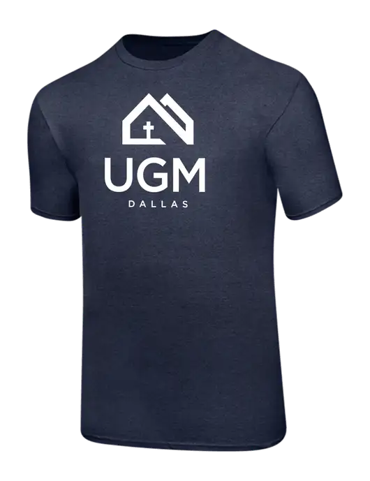 Ring Spun Heather Navy 4.5 oz T-Shirt w/UGM Logo