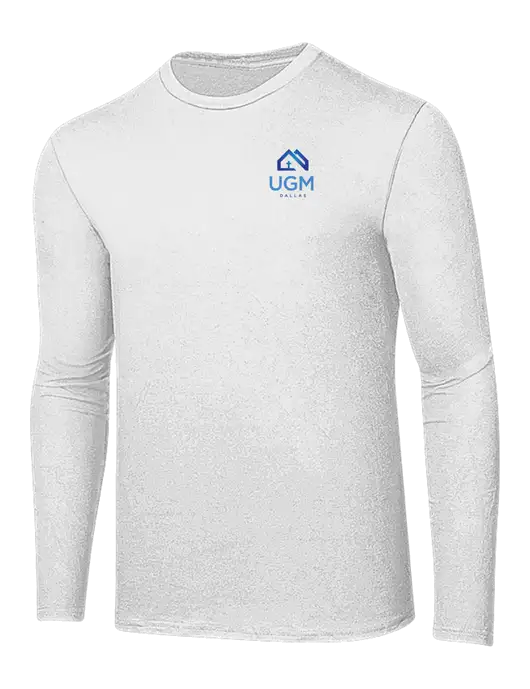 Ring Spun White 4.5 oz Long Sleeve T-Shirt w/UGM Logo