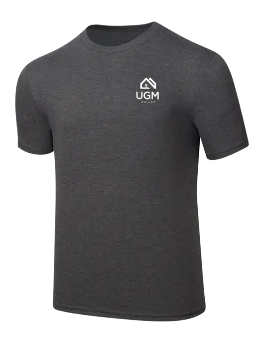 Simply Soft Heathered Charcoal 4.5oz  Poly/Combed Ring Spun Cotton T-Shirt w/UGM Logo