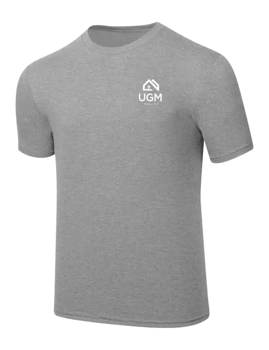 Simply Soft Heathered Light Grey 4.5oz  Poly/Combed Ring Spun Cotton T-Shirt w/UGM Logo