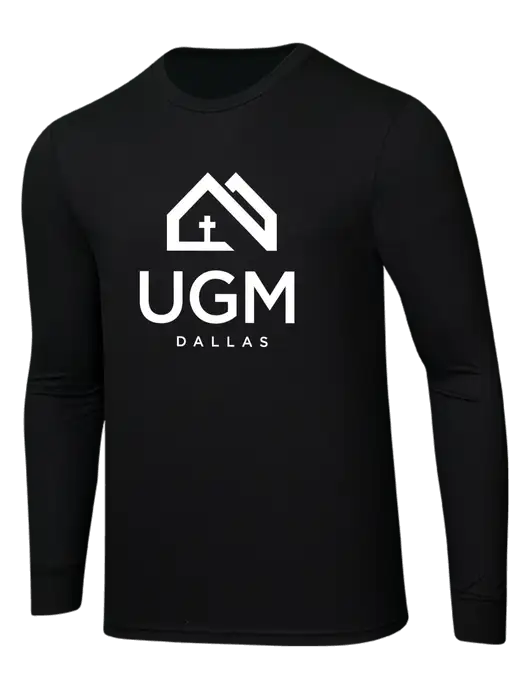 Simply Soft Long Sleeve Black 4.5 oz, Poly/Combed Ring Spun Cotton T-Shirt w/UGM Logo