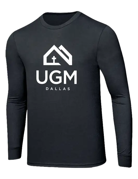Simply Soft Long Sleeve Black Frost 4.5 oz, Poly/Combed Ring Spun Cotton T-Shirt w/UGM Logo