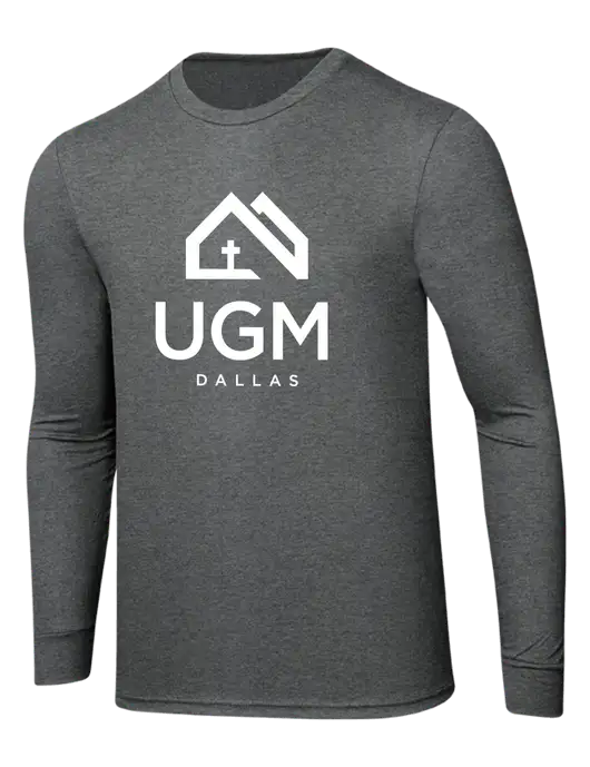 Simply Soft Long Sleeve Medium Grey Frost 4.5 oz, Poly/Combed Ring Spun Cotton T-Shirt w/UGM Logo