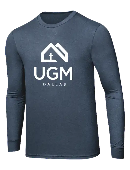 Simply Soft Long Sleeve Navy Frost 4.5 oz, Poly/Combed Ring Spun Cotton T-Shirt w/UGM Logo