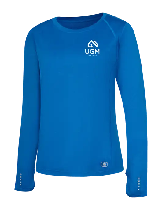 OGIO Womens Royal Long Sleeve Pulse Crew w/UGM Logo