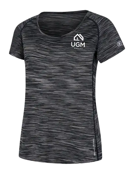 OGIO Womens Black Space Dye Verge Scoop Neck w/UGM Logo