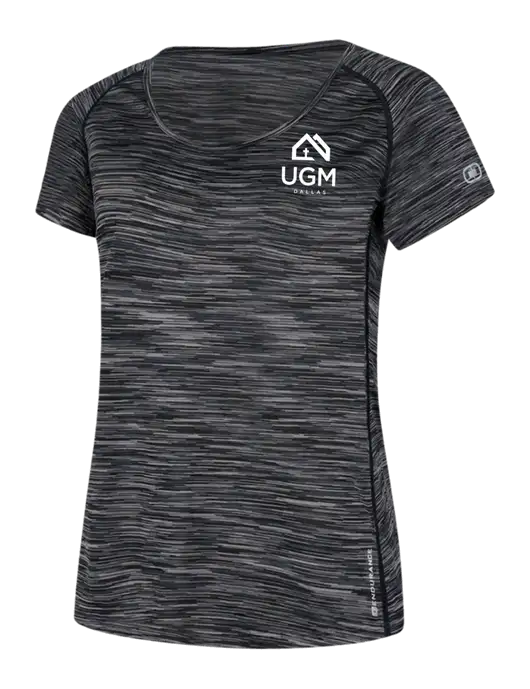 OGIO Womens Black Space Dye Verge Scoop Neck w/UGM Logo