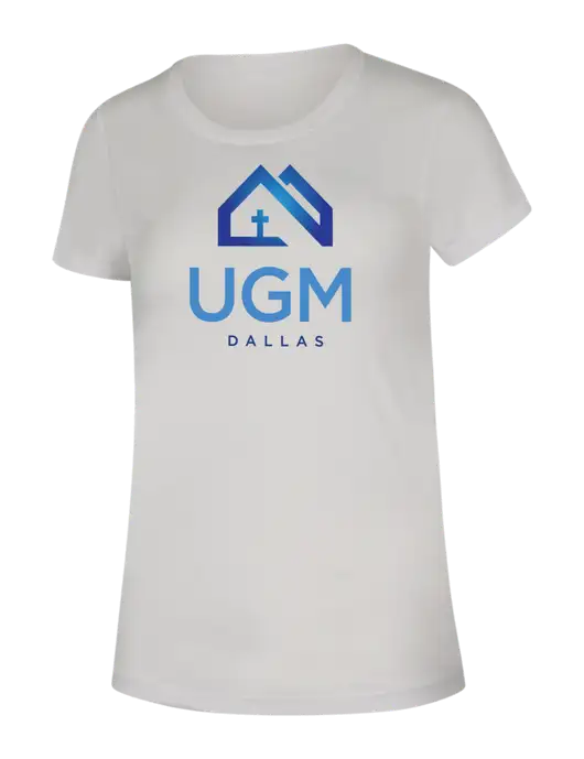 BELLA+CANVAS Womens White Triblend Short Sleeve Tee w/UGM Logo