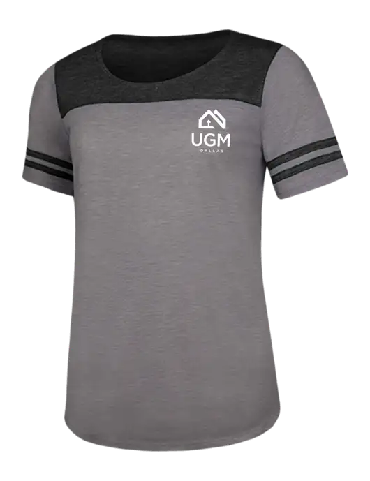 Black/Dark Grey Heather Womens PosiCharge Tri-Blend Wicking Tee w/UGM Logo
