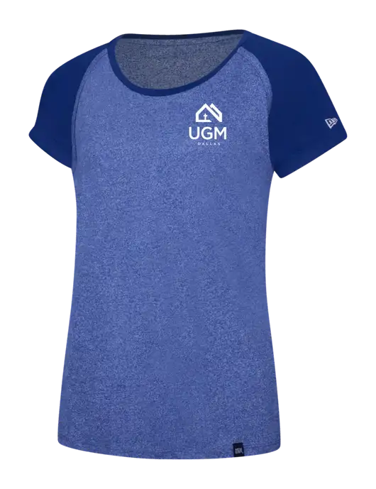 New Era Womens Navy Heather/Navy Twist Heritage Blend Varsity Tee w/UGM Logo
