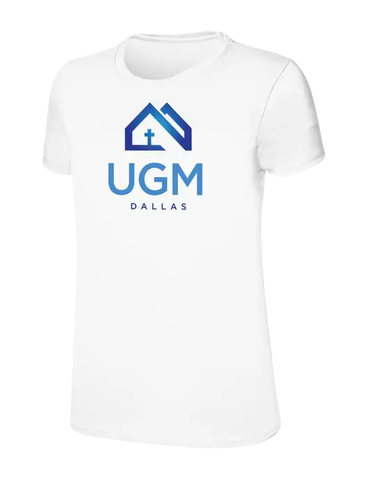 Womens Ring Spun White 4.5 oz T-Shirt w/UGM Logo