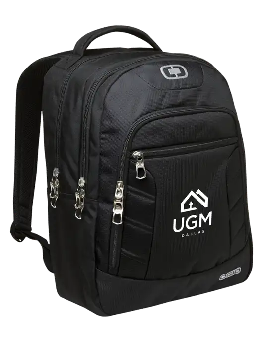OGIO Black/Silver Colton Laptop Backpack
 w/UGM Logo