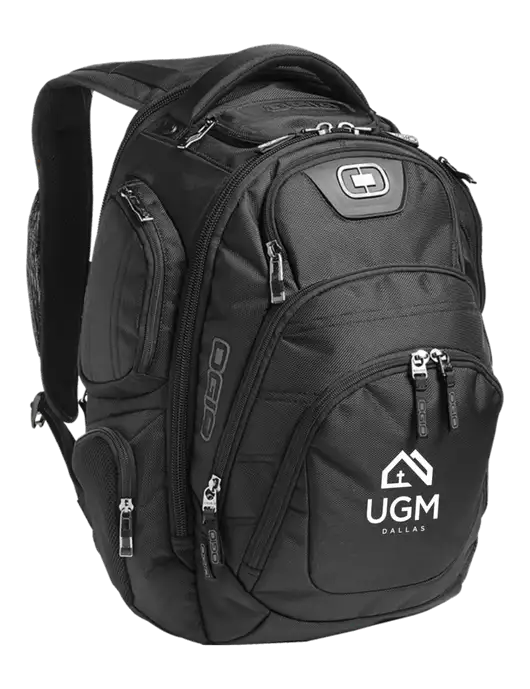 OGIO Black Stratagem Laptop Backpack w/UGM Logo