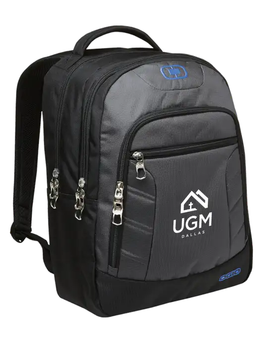OGIO Dark Grey/Royal Blue Colton Laptop Backpack  w/UGM Logo