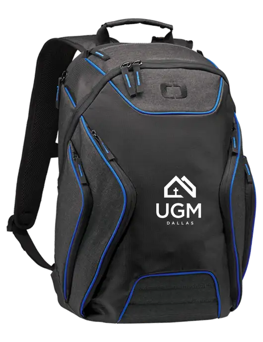 OGIO Royal Blue/Heather Grey Hatch Laptop Backpack
 w/UGM Logo
