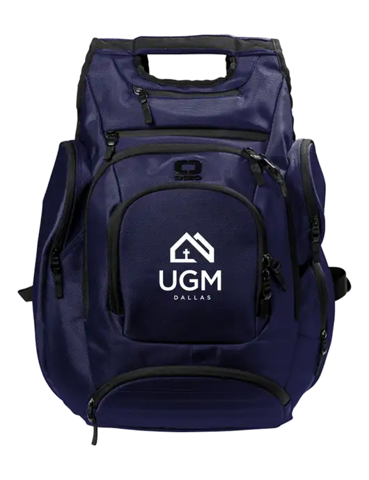 OGIO Navy Metro Ballistic Laptop Backpack w/UGM Logo