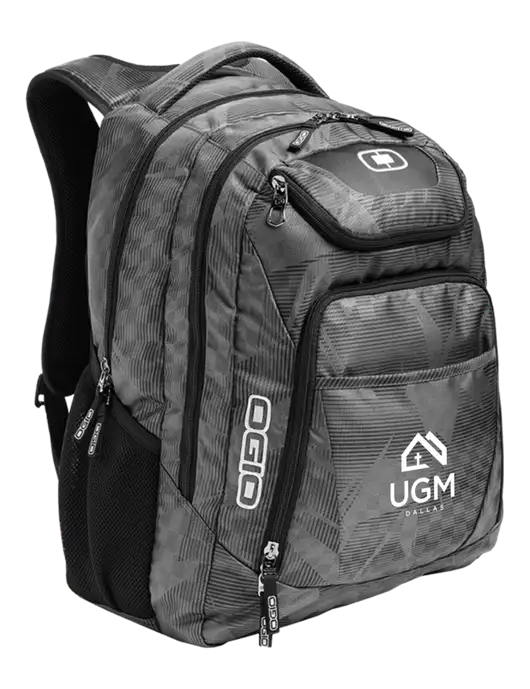 OGIO Race Day Silver Excelsior Laptop Backpack w/UGM Logo