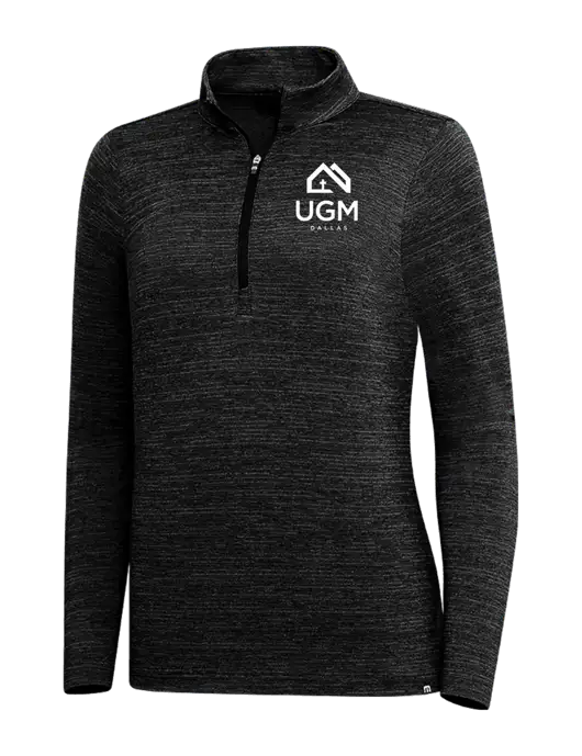TravisMathew Black Womens Crestview 1/4 Zip w/UGM Logo