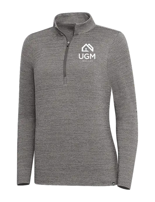 TravisMathew Medium Grey Heather Womens Crestview 1/4 Zip w/UGM Logo