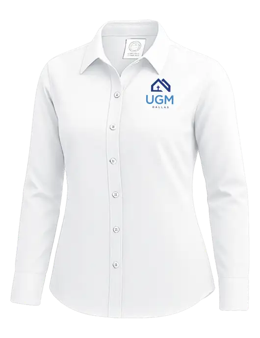 Brooks Brothers Womens White Wrinkle-Free Stretch Nailhead Shirt w/UGM Logo