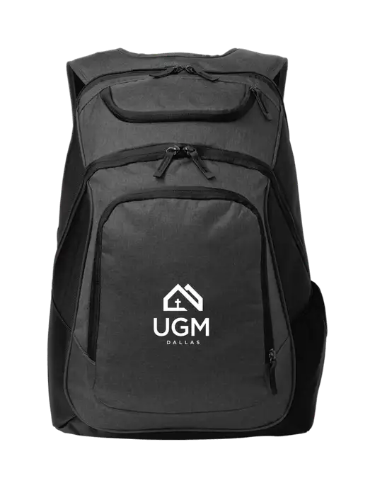 Executive Graphite Heather/Black Laptop Backpack w/UGM Logo