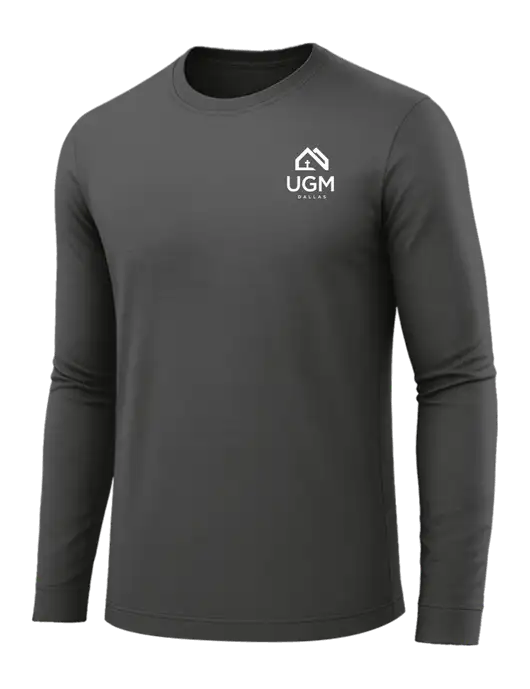 Long Sleeve Dark Grey PosiCharge Competitor Tee w/UGM Logo