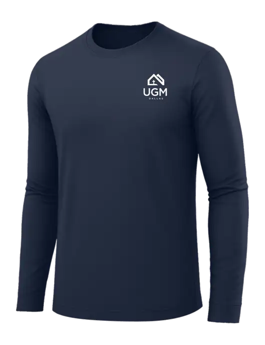 Long Sleeve Navy PosiCharge Competitor Tee w/UGM Logo