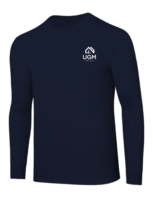 Core Blend Navy Long Sleeve Tee w/UGM Logo