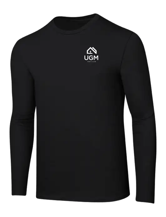 Ring Spun Jet Black 4.5 oz Long Sleeve T-Shirt w/UGM Logo