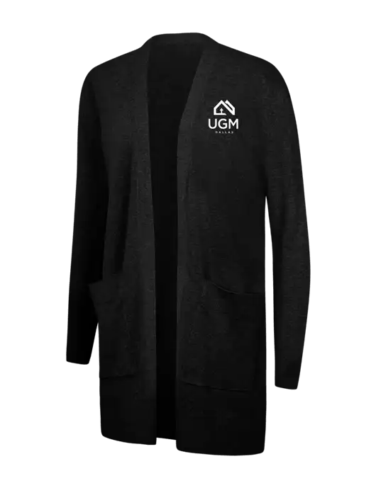 Mercer+Mettle Womens Black Open Front Cardigan Sweater w/UGM Logo