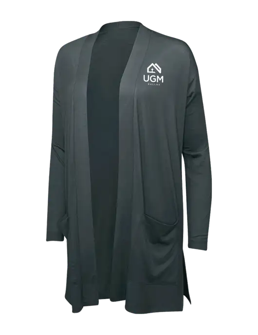Smoke Grey Womens Concept Long Pocket Cardigan w/UGM Logo