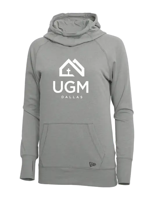 New Era Shadow Grey Heather Womens Tri-Blend Fleece Pullover Hoodie w/UGM Logo