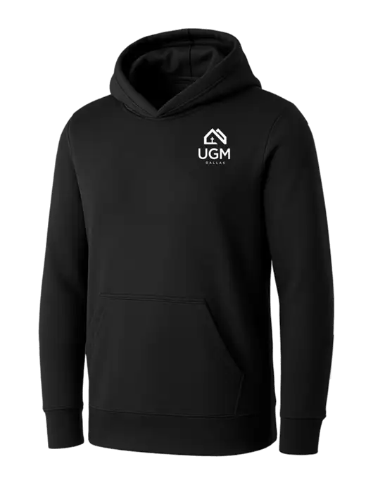 Womens Black Core Fleece Pullover Hooded Sweatshirt w/UGM Logo