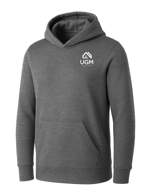 Womens Medium Grey Heather Core Fleece Pullover Hooded Sweatshirt w/UGM Logo