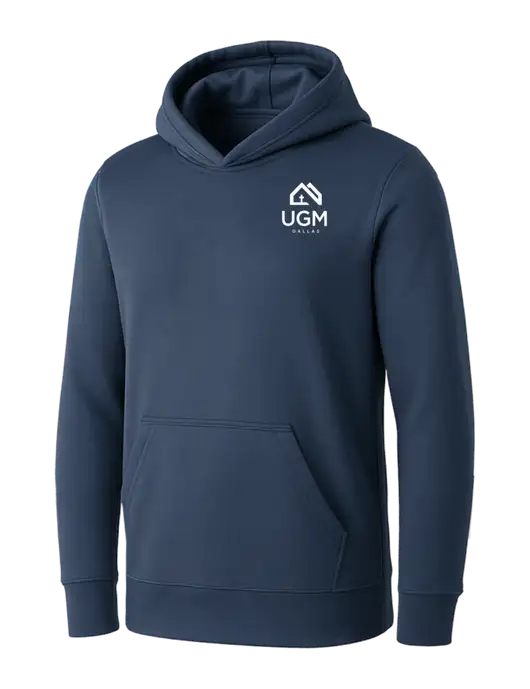 Womens Navy Core Fleece Pullover Hooded Sweatshirt w/UGM Logo