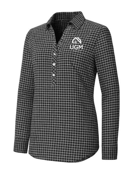 Womens Dark Grey/White City Stretch Shirt w/UGM Logo
