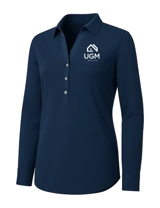 Womens Navy City Stretch Shirt w/UGM Logo