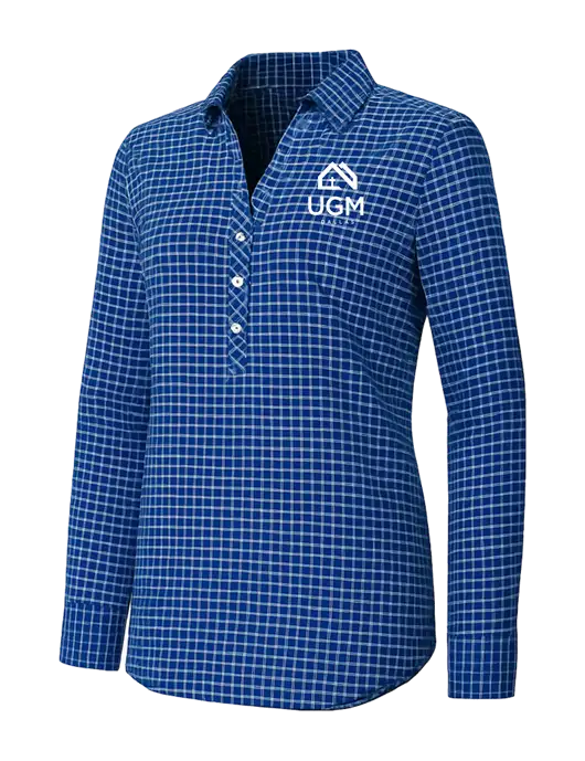 Womens Navy/White City Stretch Shirt w/UGM Logo