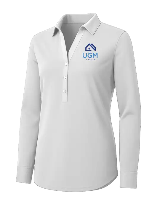 Womens White City Stretch Shirt w/UGM Logo