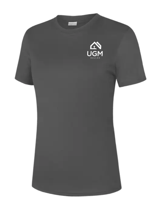  Womens Dark Grey PosiCharge Competitor Tee w/UGM Logo