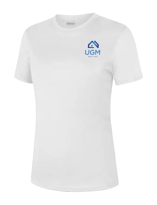  Womens White PosiCharge Competitor Tee w/UGM Logo