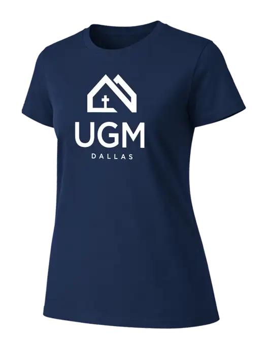 Womens Ring Spun Navy 4.5 oz T-Shirt w/UGM Logo